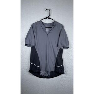 Xersion Cycling Jersey Mens XL Gray Quick-Dri 1/4 Zip Pockets Reflective‎ Top